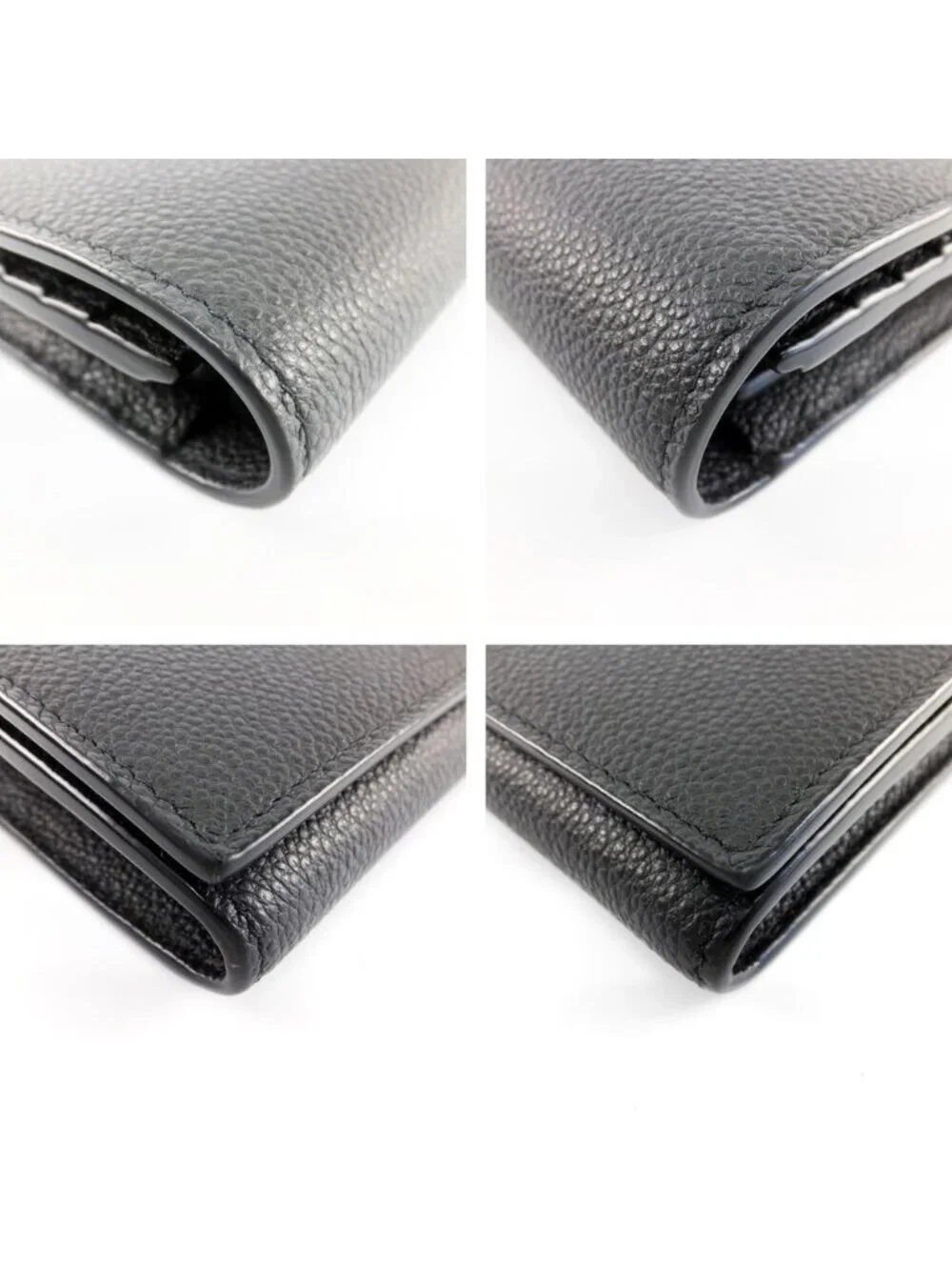 Saint Laurent Ten YSL Line Large Flap Wallet Gold Black
